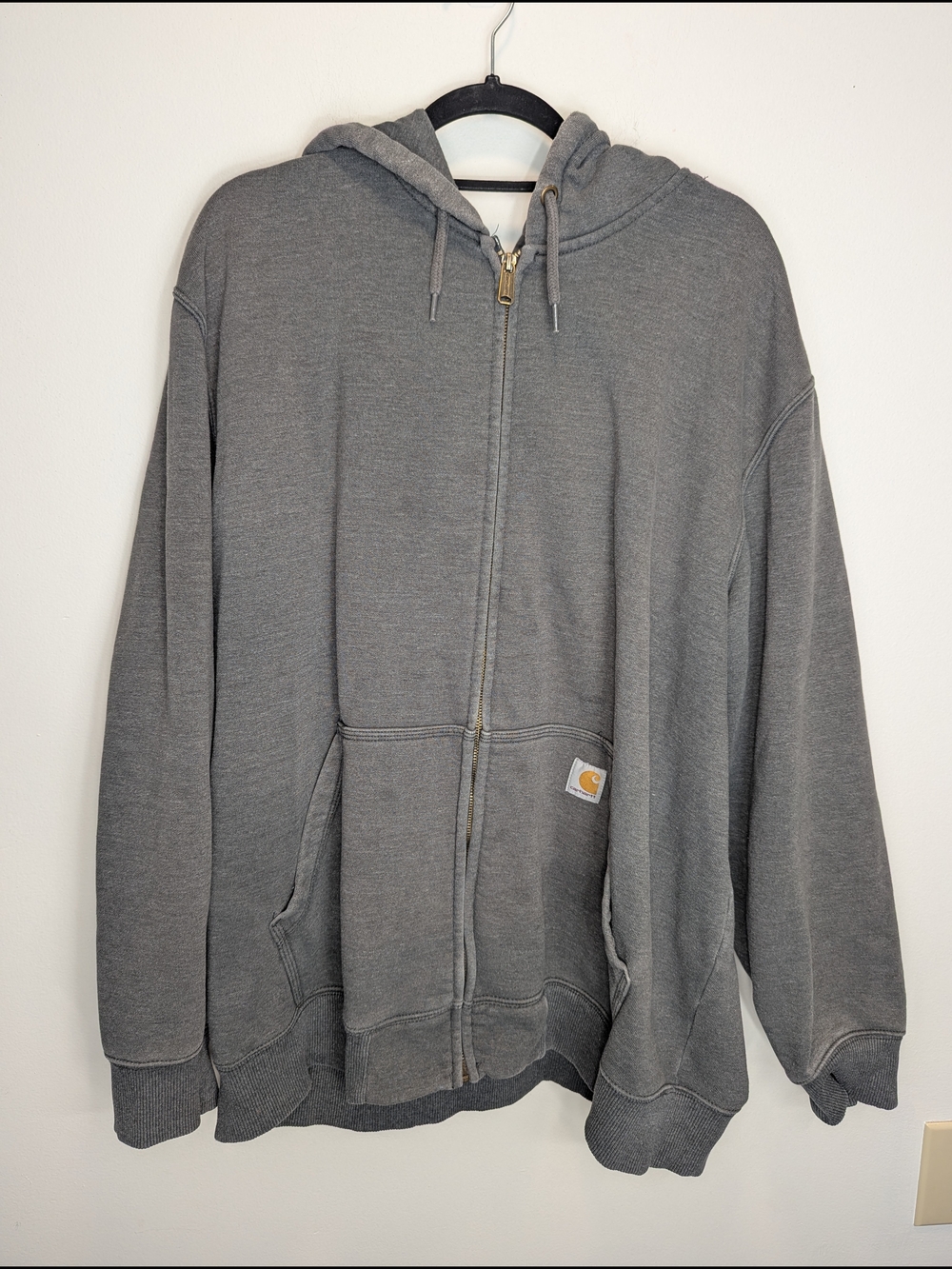 Carhartt Grey Rain Defender Full Zip Gray Jacket Hoodie Sweatshirt 2XL Chore